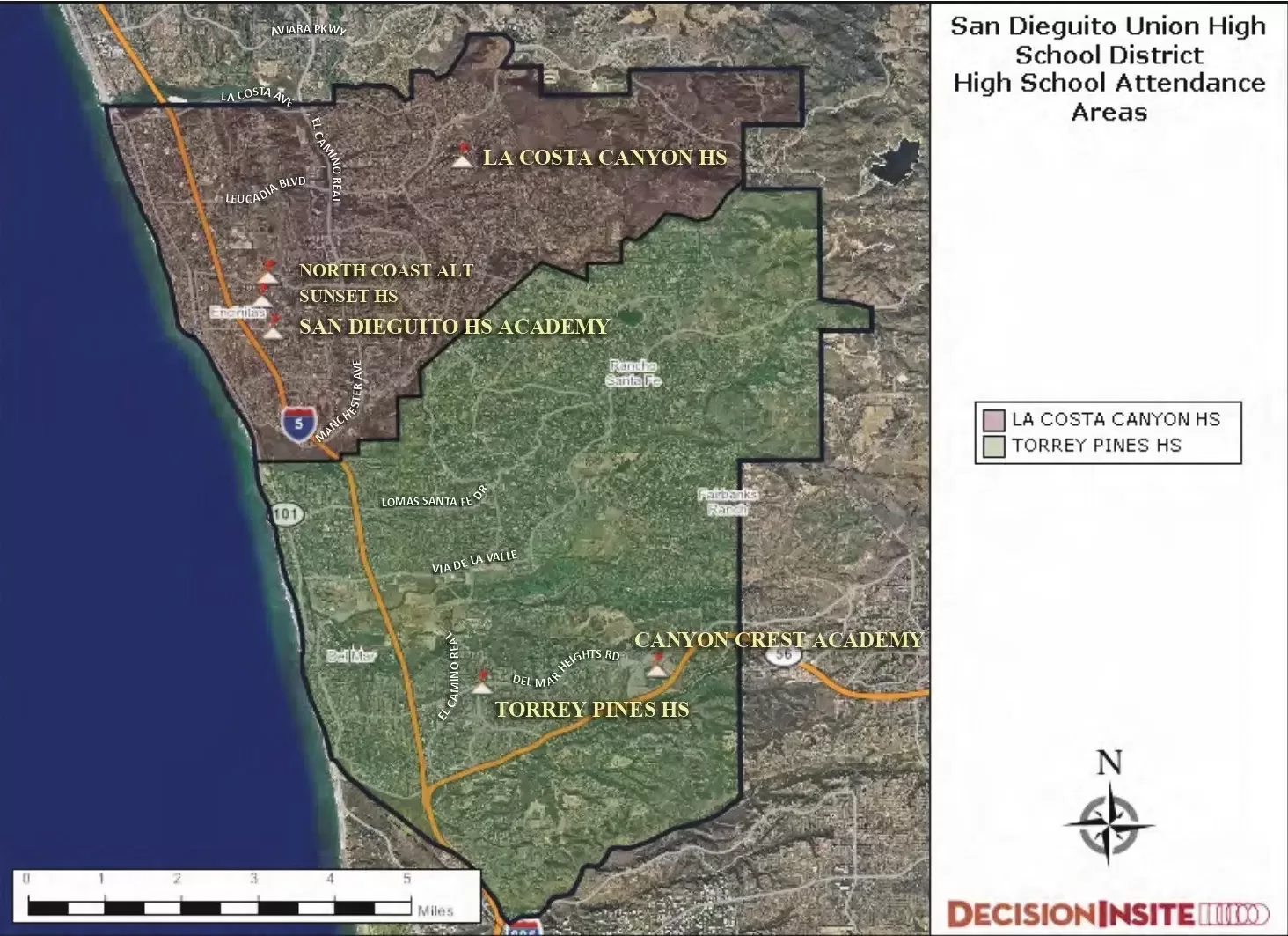 San Dieguito Union High School District High School Attendance Areas