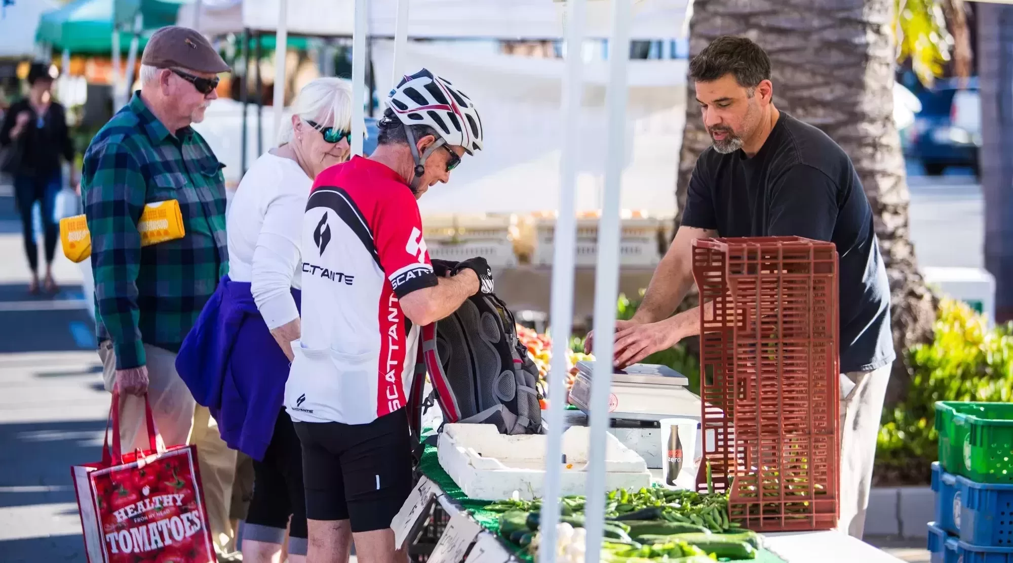 The Sunday farmers market on Cedros Avenue in Solana Beach