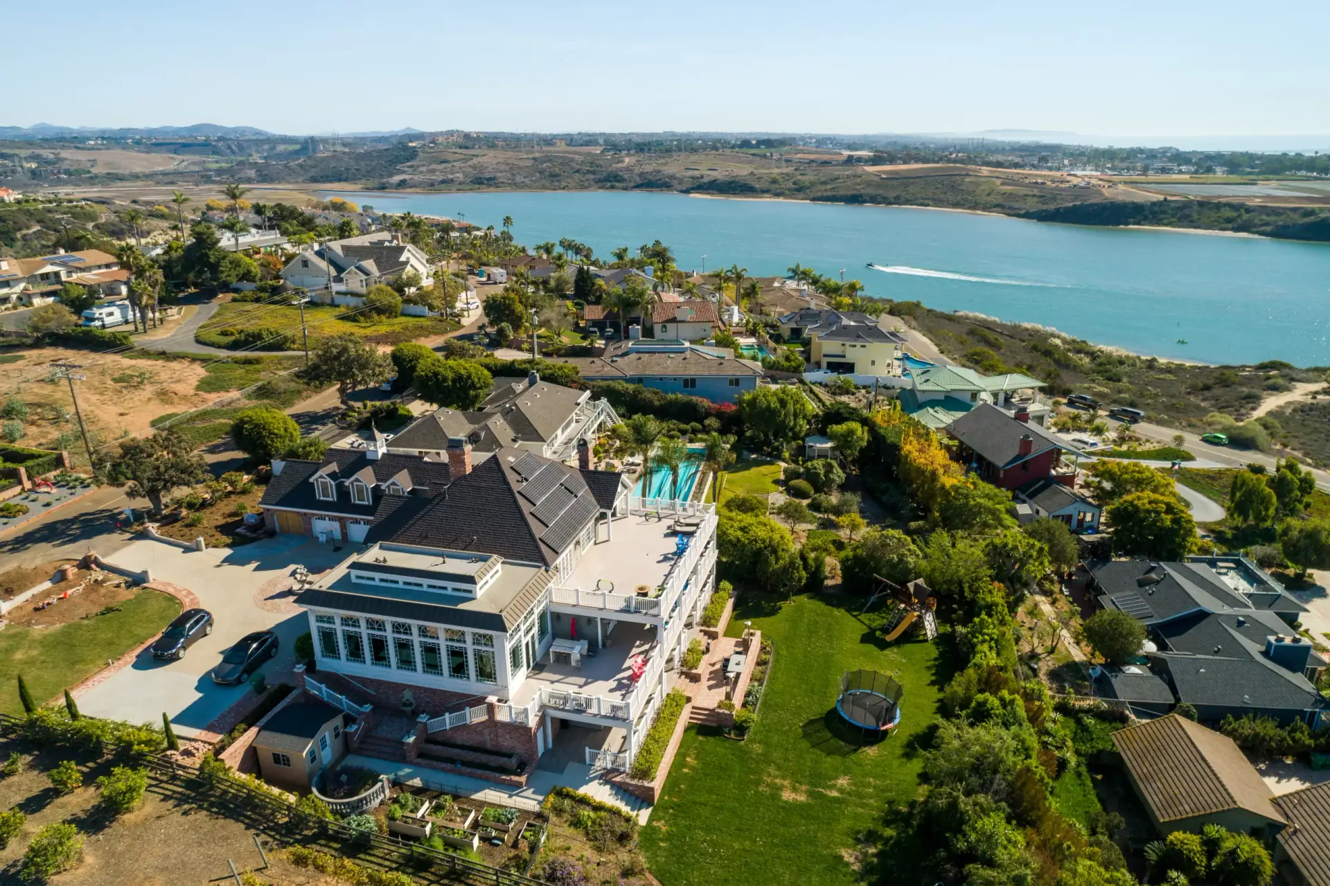 Waterfront homes above the Agua Hedionda Lagoon in Carlsbad