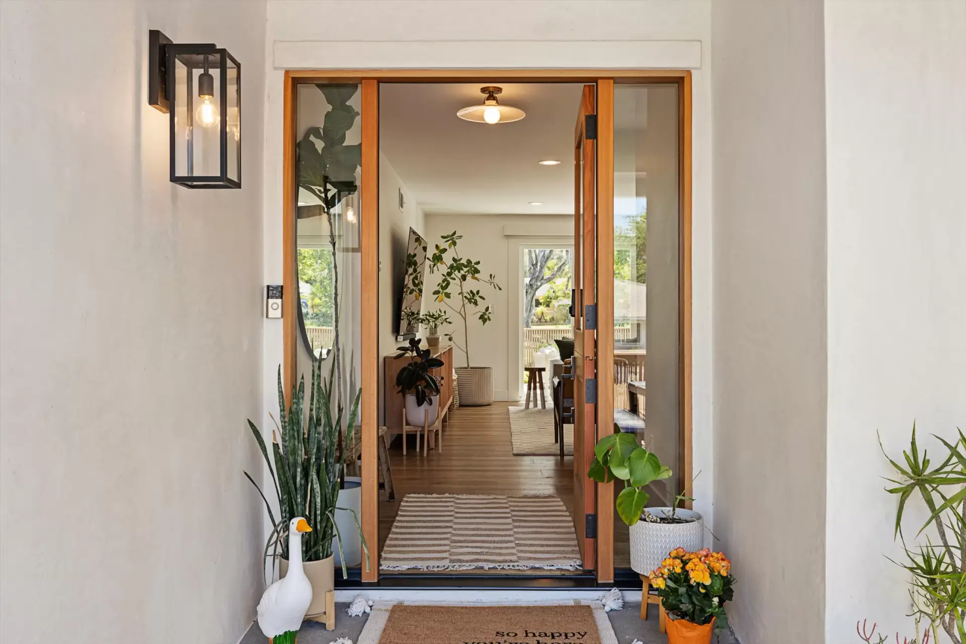 Custom Dutch front door opening into the entry at 1063 San Julian Dr San Marcos listed by Kelli Miller Compass