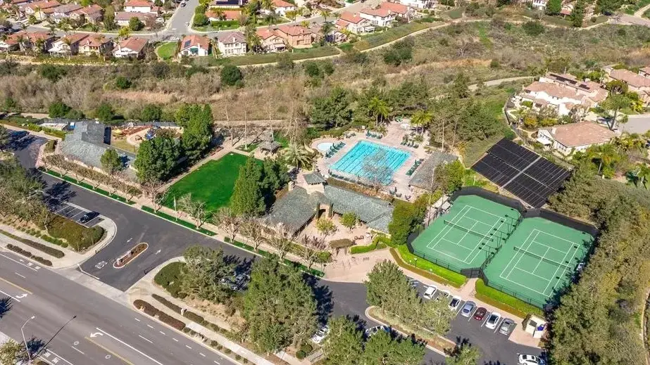 Aerial view of the La Costa Valley community near 2198 Vista La Nisa Carlsbad