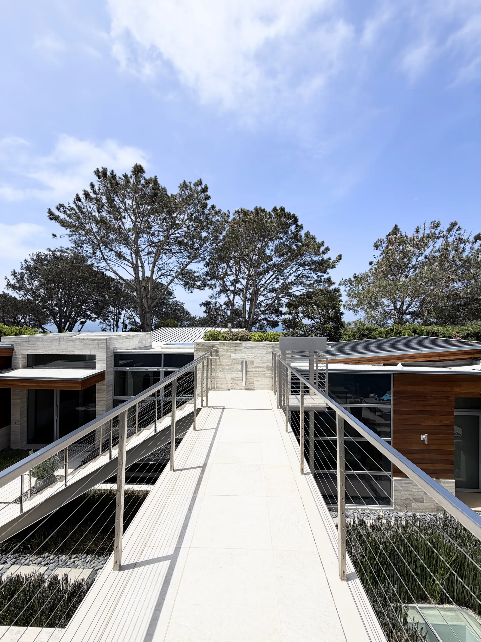 Conceptual rendering of a proposed lift at the end of the arrival bridge at 116 Nob Ave Del Mar listed by Kelli Miller, Encinitas Realtor | Compass